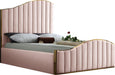 Jolie Pink Velvet Queen Bed (3 Boxes) - All Brands Furniture (NJ)