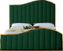 Jolie Green Velvet Queen Bed (3 Boxes) - All Brands Furniture (NJ)