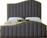 Jolie Grey Velvet Queen Bed (3 Boxes) - All Brands Furniture (NJ)