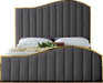Jolie Grey Velvet Queen Bed (3 Boxes) - All Brands Furniture (NJ)