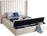 Kiki Cream Velvet King Bed (3 Boxes) - All Brands Furniture (NJ)