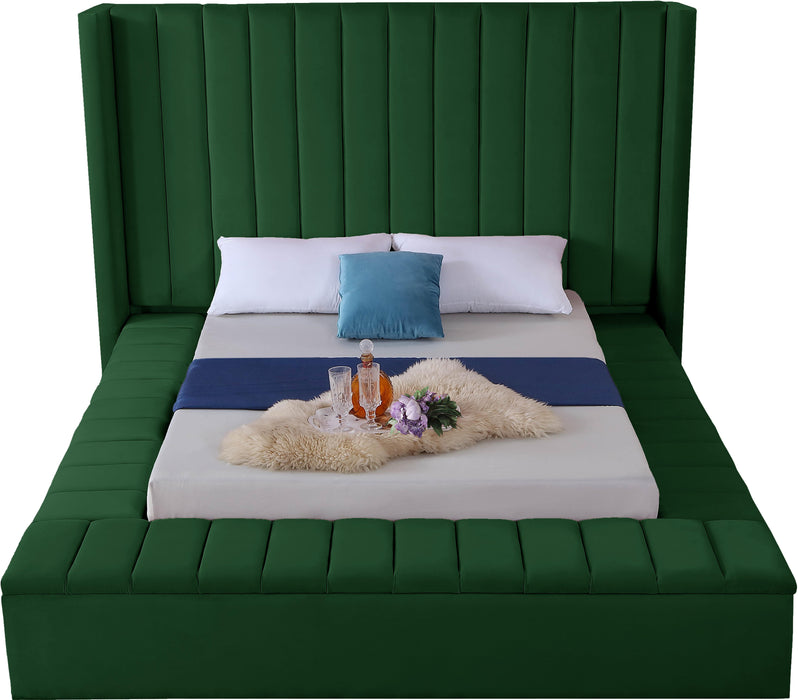 Kiki Green Velvet Full Bed (3 Boxes) - All Brands Furniture (NJ)