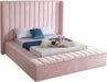 Kiki Pink Velvet Queen Bed (3 Boxes) - All Brands Furniture (NJ)