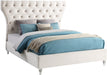 Kira Cream Velvet Queen Bed - All Brands Furniture (NJ)