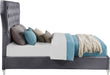 Kira Grey Velvet Queen Bed - All Brands Furniture (NJ)