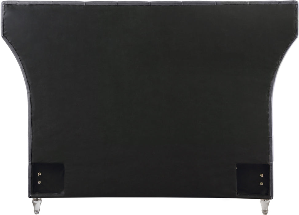 Kira Grey Velvet Queen Bed - All Brands Furniture (NJ)