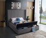 Kiki Grey Velvet Queen Bed (3 Boxes) - All Brands Furniture (NJ)