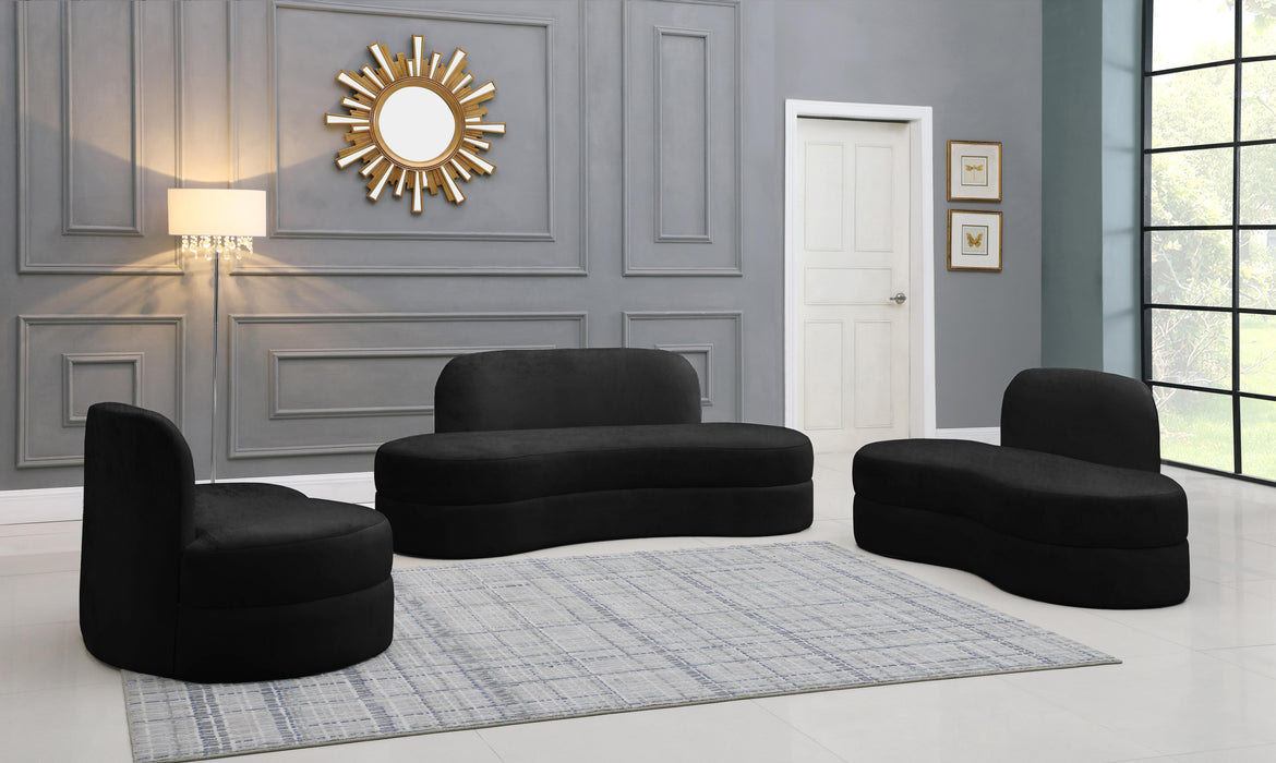 Mitzy Black Velvet Sofa - All Brands Furniture (NJ)