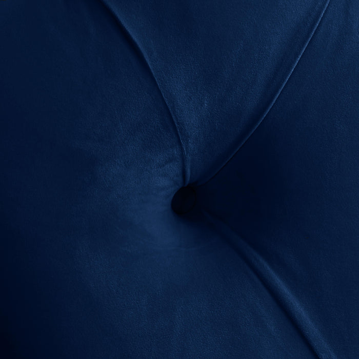 Kira Navy Velvet Queen Bed - All Brands Furniture (NJ)