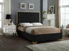 Lana Black Velvet Queen Bed - All Brands Furniture (NJ)