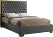 Lana Grey Velvet King Bed - All Brands Furniture (NJ)