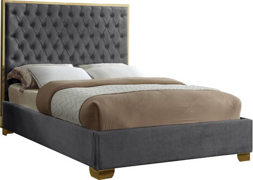 Lana Grey Velvet King Bed - All Brands Furniture (NJ)