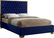 Lana Navy Velvet King Bed - All Brands Furniture (NJ)