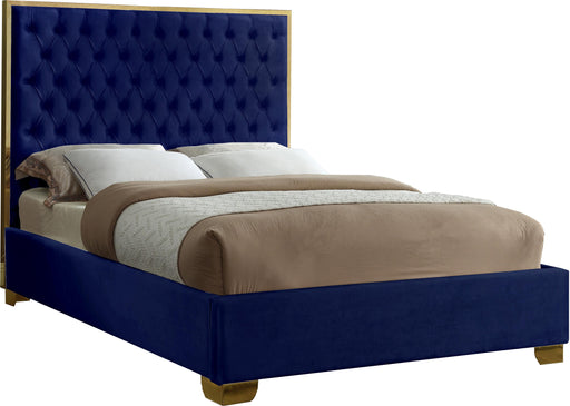 Lana Navy Velvet King Bed - All Brands Furniture (NJ)