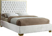 Lana White Velvet Queen Bed - All Brands Furniture (NJ)