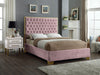 Lana Pink Velvet Queen Bed - All Brands Furniture (NJ)