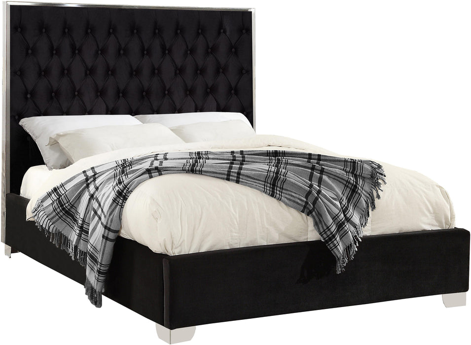 Lexi Black Velvet King Bed - All Brands Furniture (NJ)