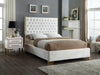 Lana White Velvet Queen Bed - All Brands Furniture (NJ)