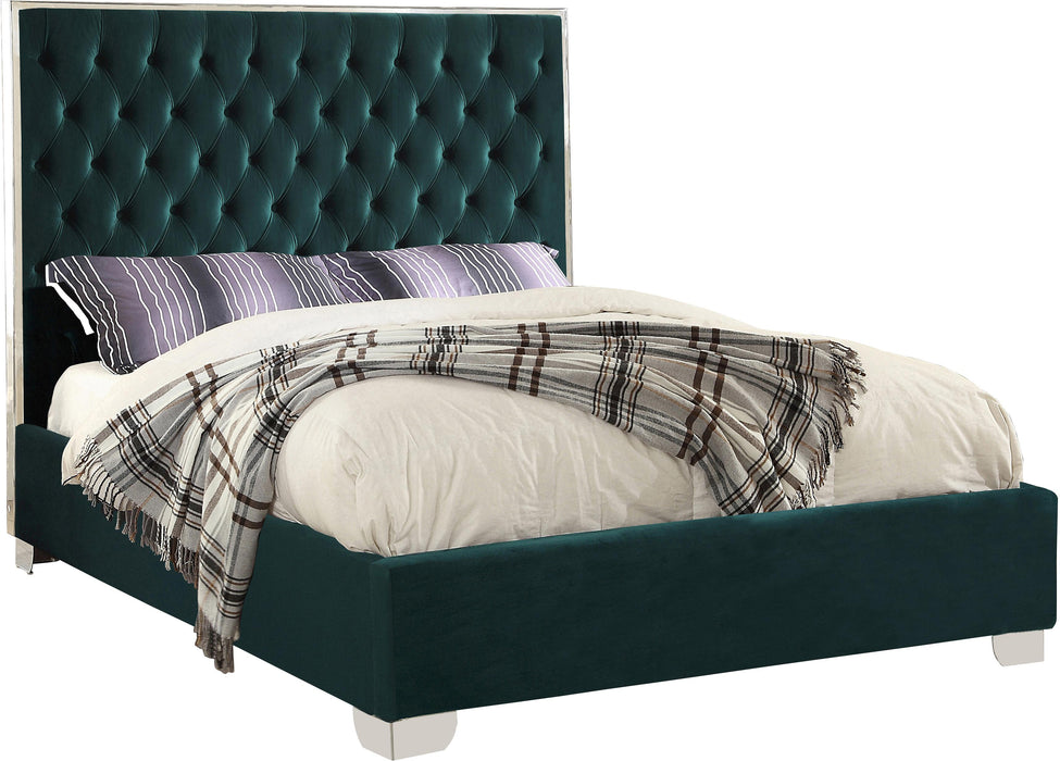 Lexi Green Velvet Queen Bed - All Brands Furniture (NJ)