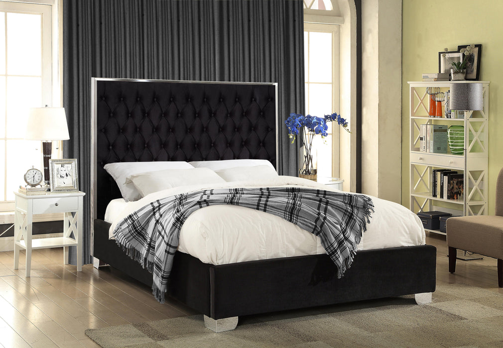 Lexi Black Velvet King Bed - All Brands Furniture (NJ)
