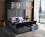 Kiki Grey Velvet Queen Bed (3 Boxes) - All Brands Furniture (NJ)