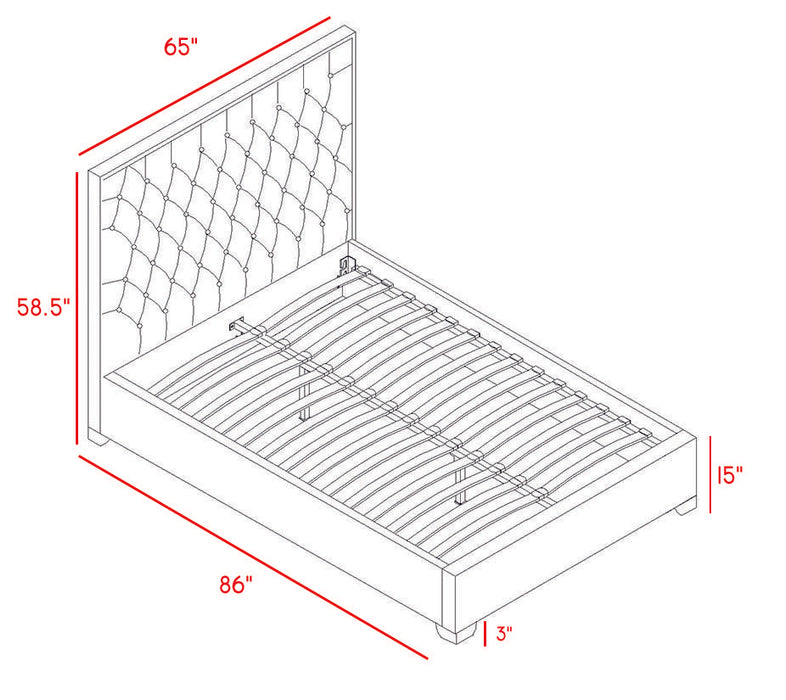 Lexi Grey Velvet Queen Bed - All Brands Furniture (NJ)