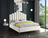 Lily Cream Velvet Queen Bed - All Brands Furniture (NJ)