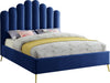 Lily Navy Velvet King Bed - All Brands Furniture (NJ)