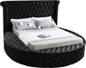 Luxus Black Velvet King Bed (3 Boxes) - All Brands Furniture (NJ)