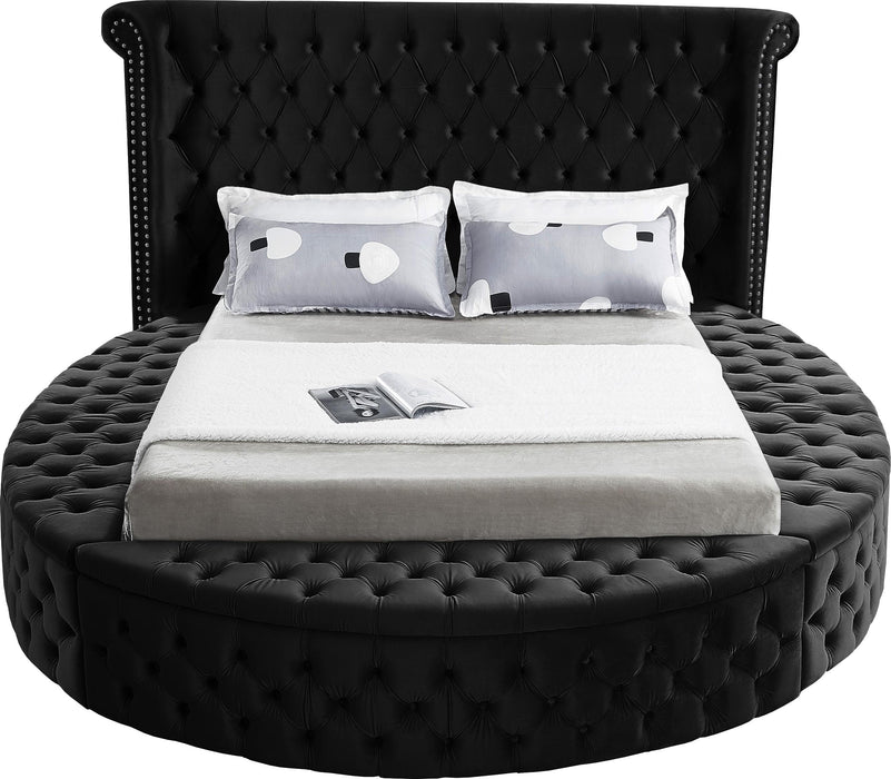 Luxus Black Velvet Full Bed (3 Boxes) - All Brands Furniture (NJ)