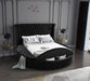 Luxus Black Velvet King Bed (3 Boxes) - All Brands Furniture (NJ)