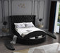 Luxus Black Velvet Queen Bed (3 Boxes) - All Brands Furniture (NJ)