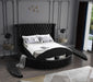 Luxus Black Velvet King Bed (3 Boxes) - All Brands Furniture (NJ)