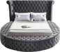 Luxus Grey Velvet Queen Bed (3 Boxes) - All Brands Furniture (NJ)