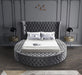 Luxus Grey Velvet Queen Bed (3 Boxes) - All Brands Furniture (NJ)