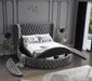 Luxus Grey Velvet Queen Bed (3 Boxes) - All Brands Furniture (NJ)