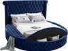 Luxus Navy Velvet Queen Bed (3 Boxes) - All Brands Furniture (NJ)