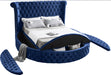 Luxus Navy Velvet Queen Bed (3 Boxes) - All Brands Furniture (NJ)