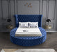 Luxus Navy Velvet Queen Bed (3 Boxes) - All Brands Furniture (NJ)