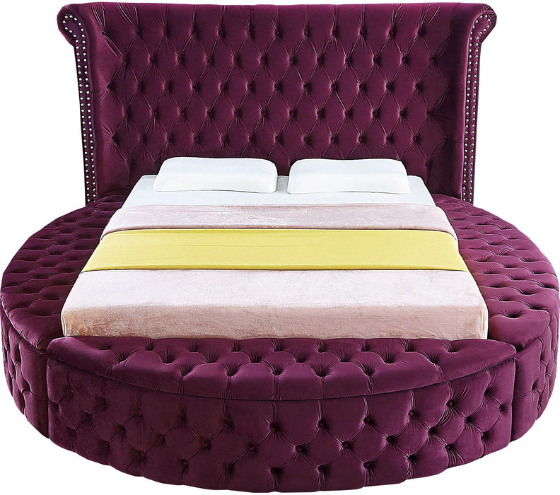 Luxus Purple Velvet King Bed - All Brands Furniture (NJ)