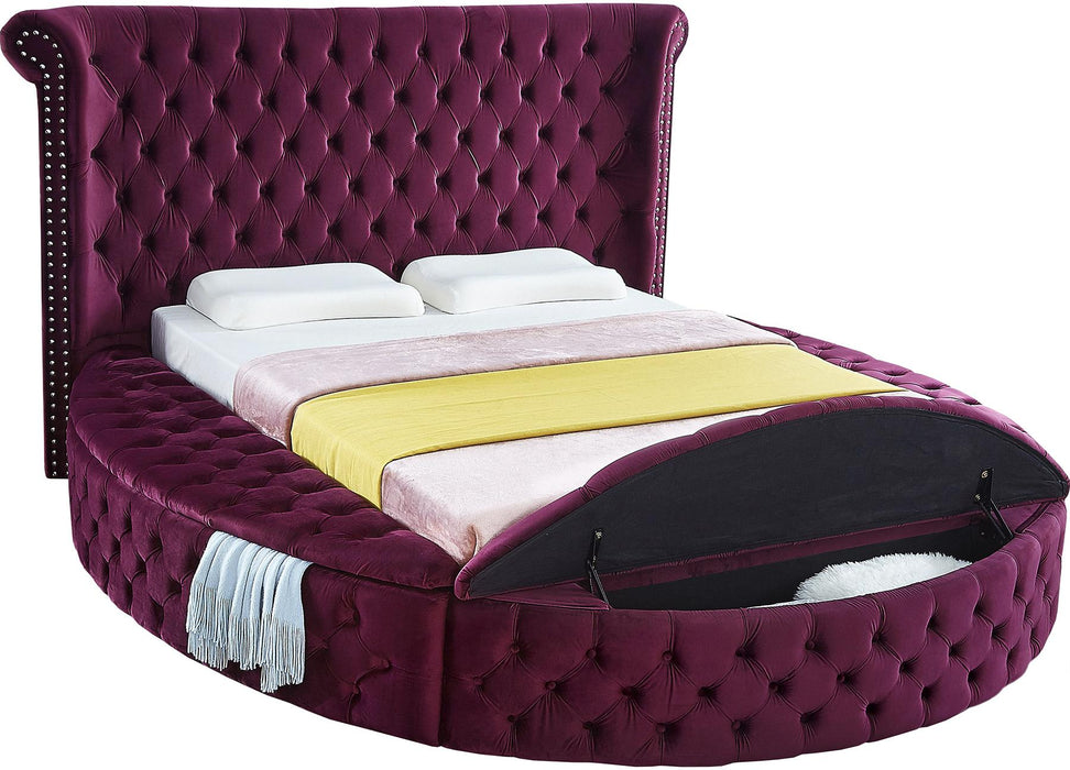 Luxus Purple Velvet Full Bed - All Brands Furniture (NJ)