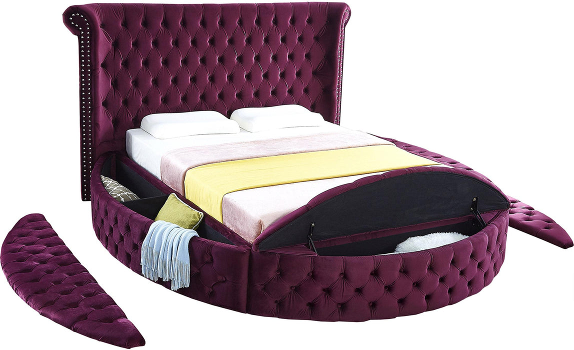 Luxus Purple Velvet Queen Bed - All Brands Furniture (NJ)