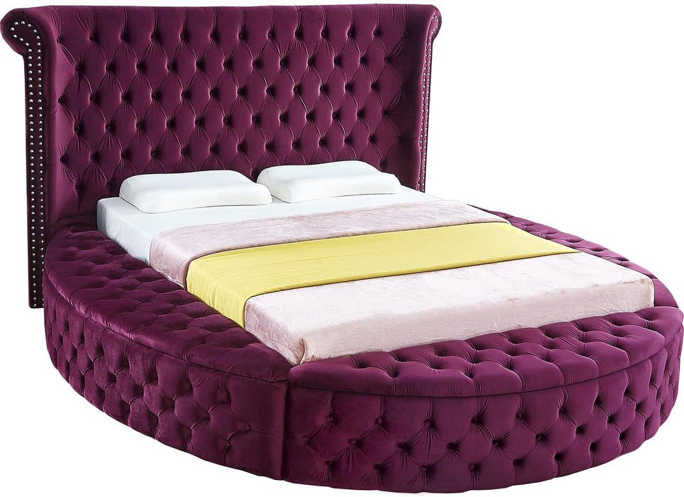 Luxus Purple Velvet King Bed - All Brands Furniture (NJ)