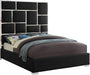 Milan Black Faux Leather Queen Bed - All Brands Furniture (NJ)