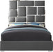 Milan Grey Faux Leather Queen Bed - All Brands Furniture (NJ)