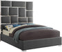 Milan Grey Faux Leather Queen Bed - All Brands Furniture (NJ)