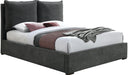 Misha Pepper Black Polyester Fabric Queen Bed (3 Boxes) - All Brands Furniture (NJ)