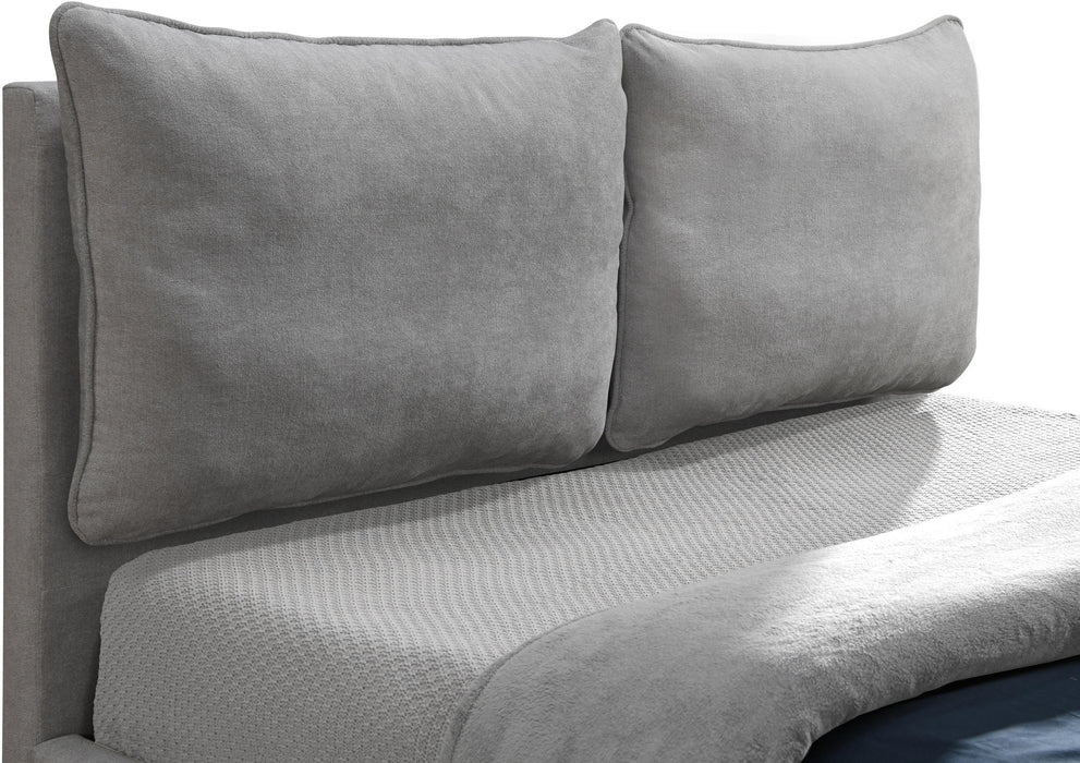 Misha Light Grey Polyester Fabric King Bed (3 Boxes) - All Brands Furniture (NJ)