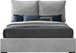 Misha Light Grey Polyester Fabric King Bed (3 Boxes) - All Brands Furniture (NJ)