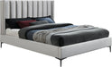 Nadia Cream Velvet Queen Bed - All Brands Furniture (NJ)